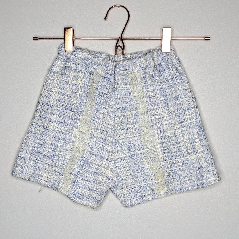 ✨3/$15 Mia Belle Baby blue white woven lace shorts 7